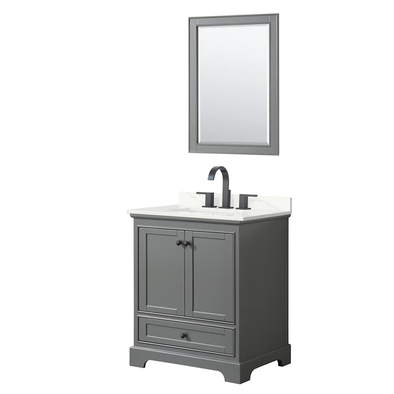 Deborah 30" Free Standing Single Basin Vanity Set with Cabinet, Quartz Vanity Top, and Framed Mirror - image 18