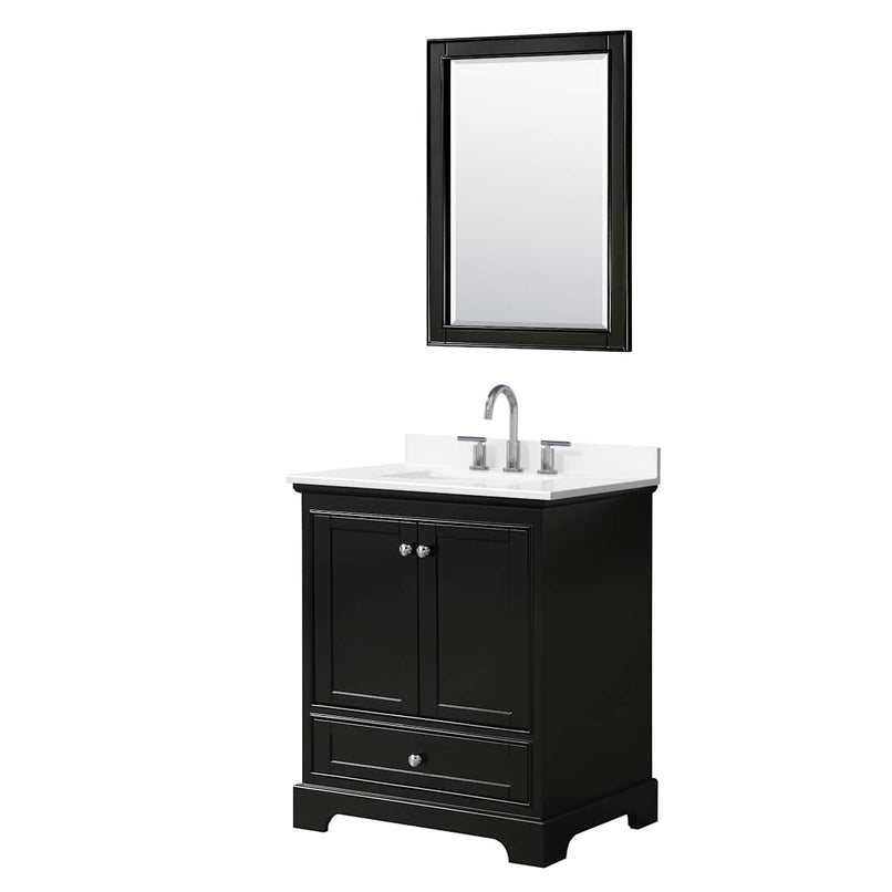 Deborah 30" Free Standing Single Basin Vanity Set with Cabinet, Quartz Vanity Top, and Framed Mirror - image 19