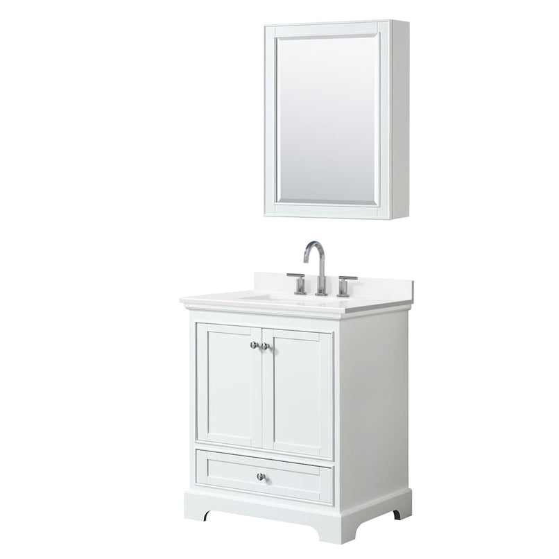 Deborah 30" Free Standing Single Basin Vanity Set with Cabinet, Quartz Vanity Top, and Medicine Cabinet - image 9