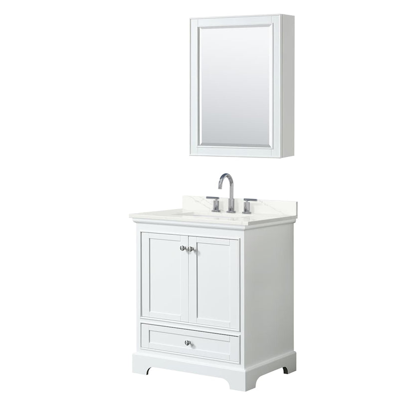 Deborah 30" Free Standing Single Basin Vanity Set with Cabinet, Quartz Vanity Top, and Medicine Cabinet - image 10