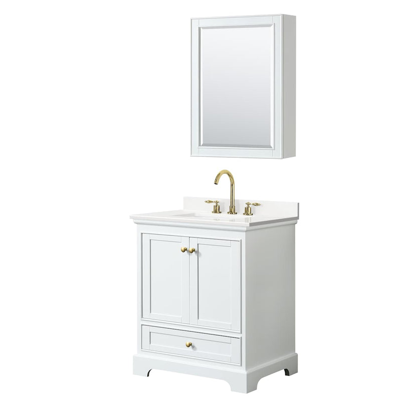 Deborah 30" Free Standing Single Basin Vanity Set with Cabinet, Quartz Vanity Top, and Medicine Cabinet - image 11