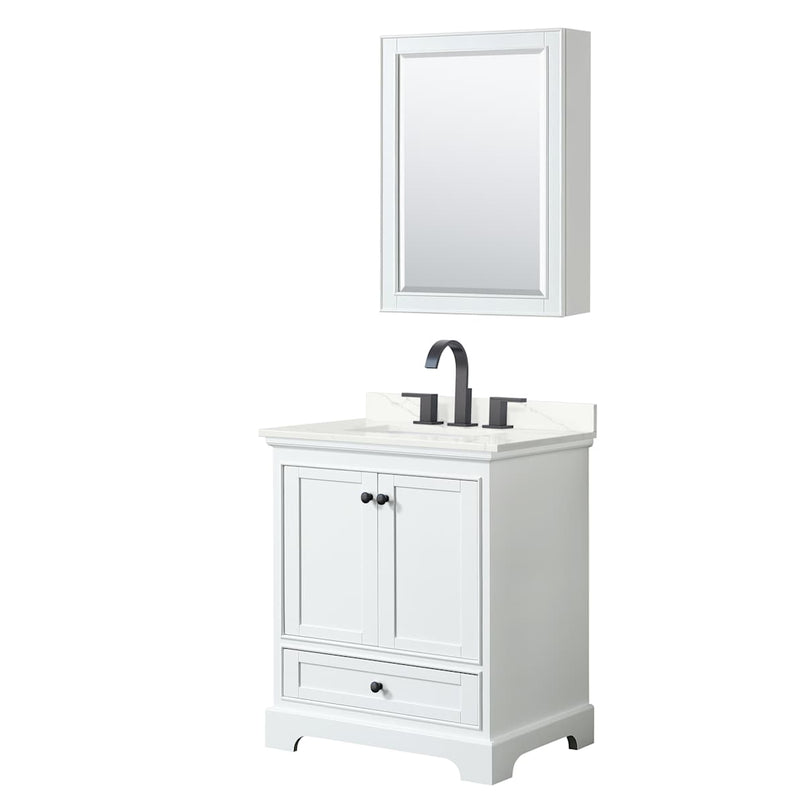 Deborah 30" Free Standing Single Basin Vanity Set with Cabinet, Quartz Vanity Top, and Medicine Cabinet - image 14
