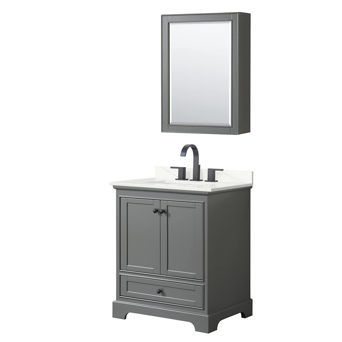 Deborah 30" Free Standing Single Basin Vanity Set with Cabinet, Quartz Vanity Top, and Medicine Cabinet - image 18