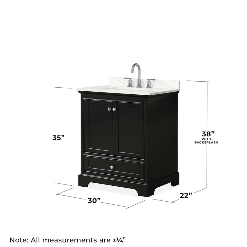 Deborah 30" Free Standing Single Basin Vanity Set with Cabinet and Quartz Vanity Top - image 5