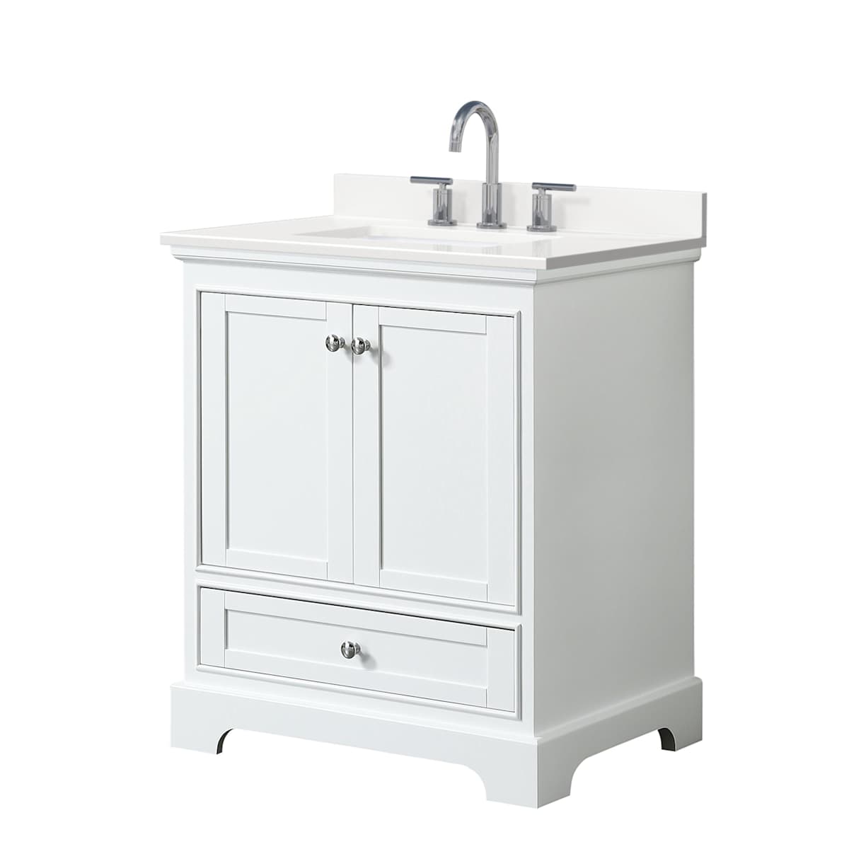 Deborah 30" Free Standing Single Basin Vanity Set with Cabinet and Quartz Vanity Top