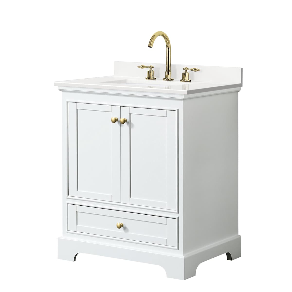 Deborah 30" Free Standing Single Basin Vanity Set with Cabinet and Quartz Vanity Top