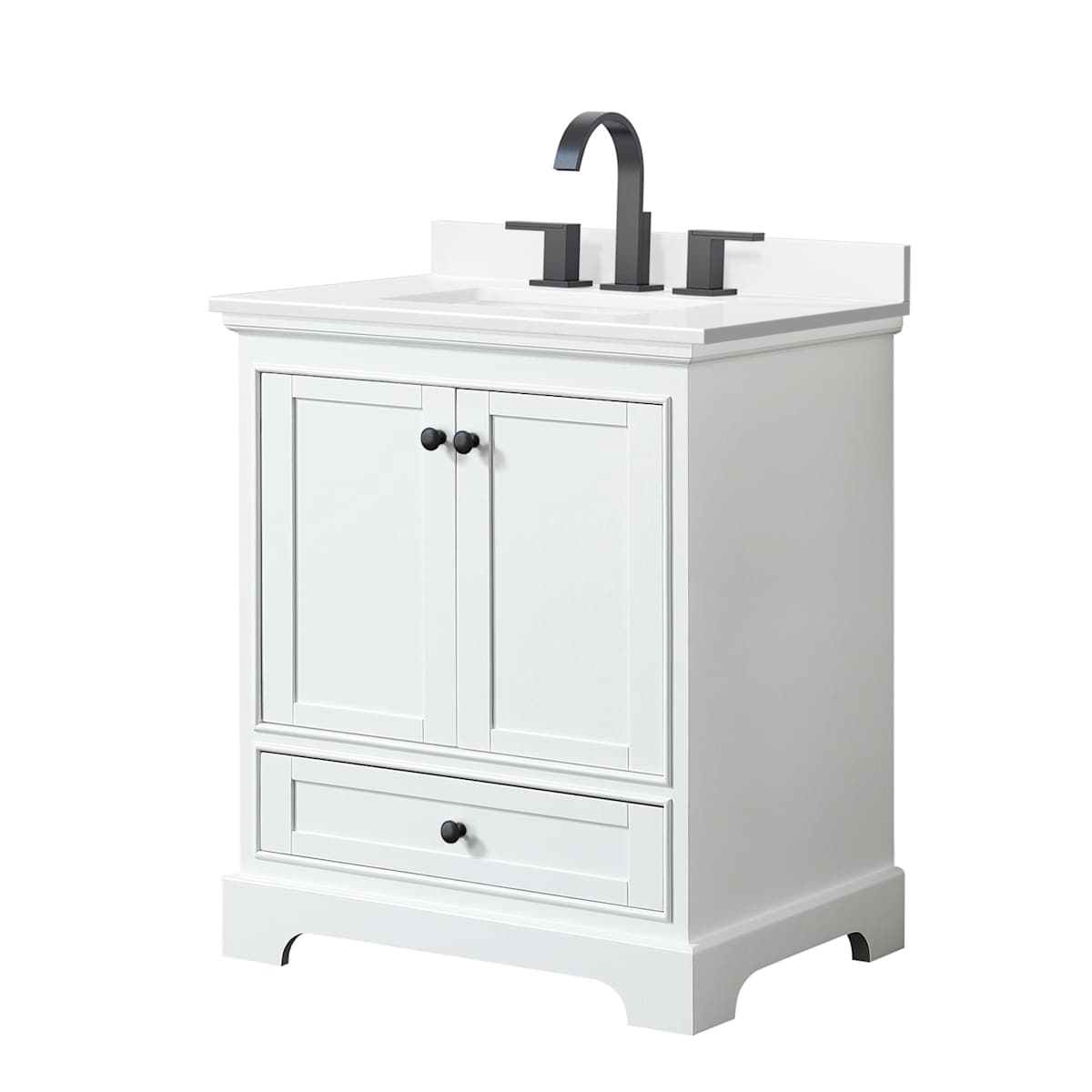Deborah 30" Free Standing Single Basin Vanity Set with Cabinet and Quartz Vanity Top