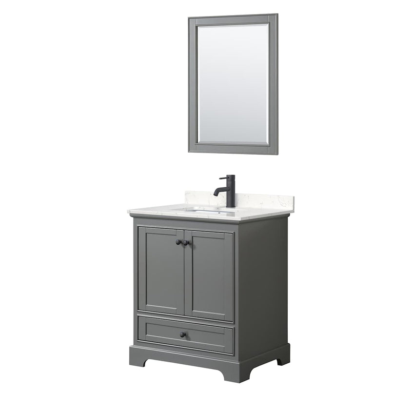 Deborah 30" Free Standing Single Basin Vanity Set with Cultured Marble Vanity Top and Framed Mirror - image 2