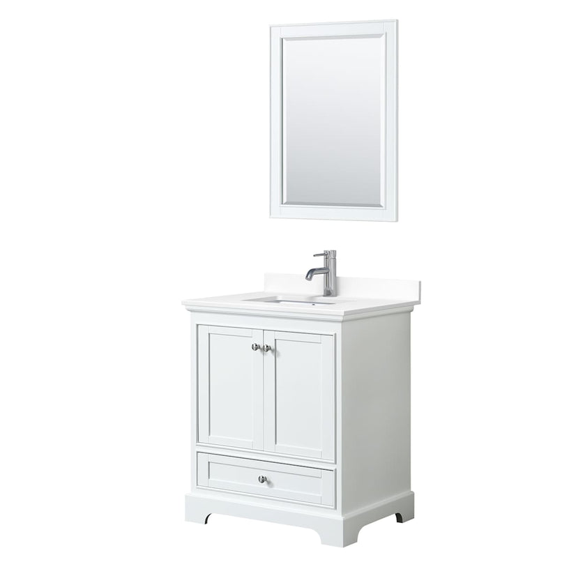 Deborah 30" Free Standing Single Basin Vanity Set with Cultured Marble Vanity Top and Framed Mirror - image 9