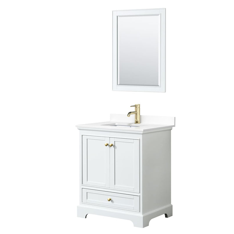 Deborah 30" Free Standing Single Basin Vanity Set with Cultured Marble Vanity Top and Framed Mirror - image 11