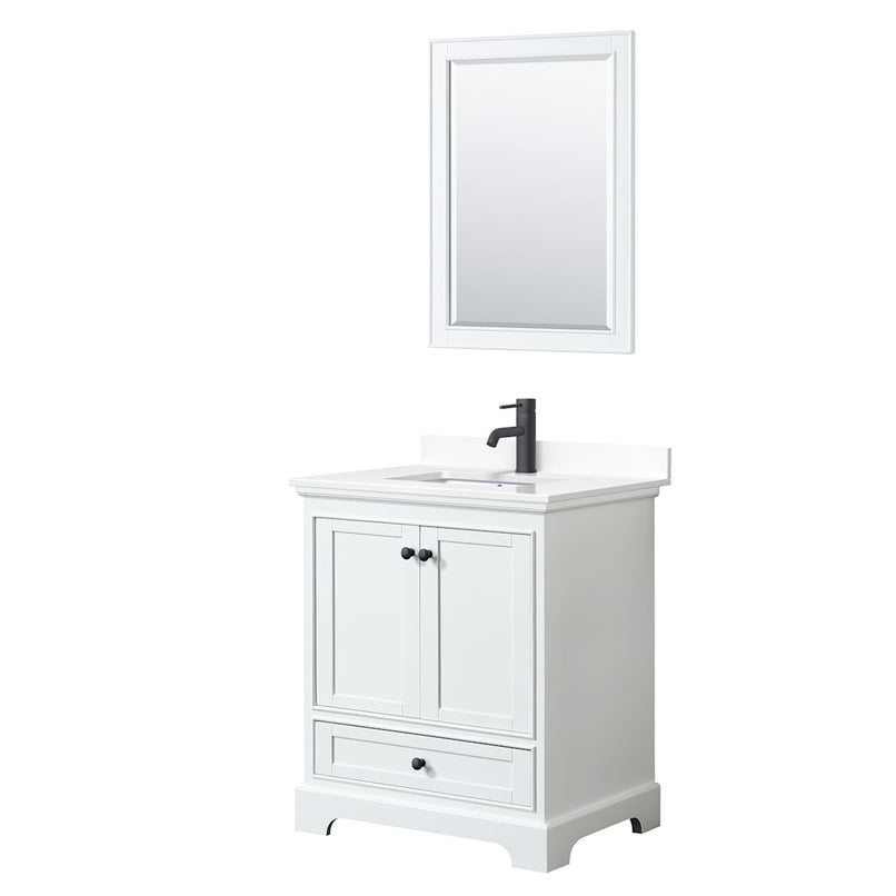 Deborah 30" Free Standing Single Basin Vanity Set with Cultured Marble Vanity Top and Framed Mirror - image 13