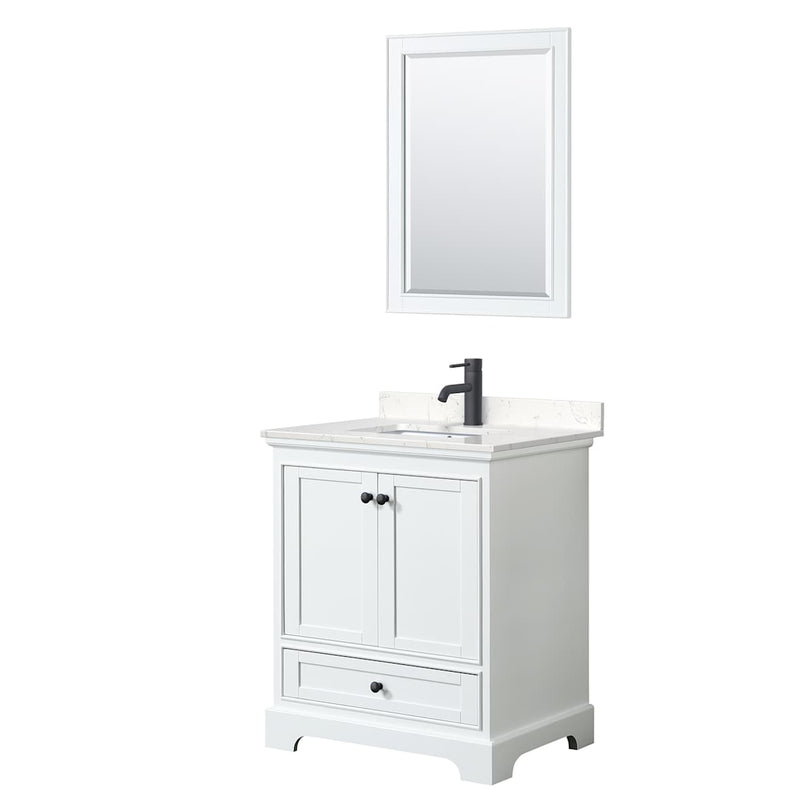 Deborah 30" Free Standing Single Basin Vanity Set with Cultured Marble Vanity Top and Framed Mirror - image 14