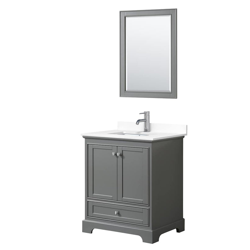 Deborah 30" Free Standing Single Basin Vanity Set with Cultured Marble Vanity Top and Framed Mirror - image 15