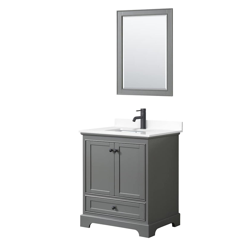 Deborah 30" Free Standing Single Basin Vanity Set with Cultured Marble Vanity Top and Framed Mirror - image 17