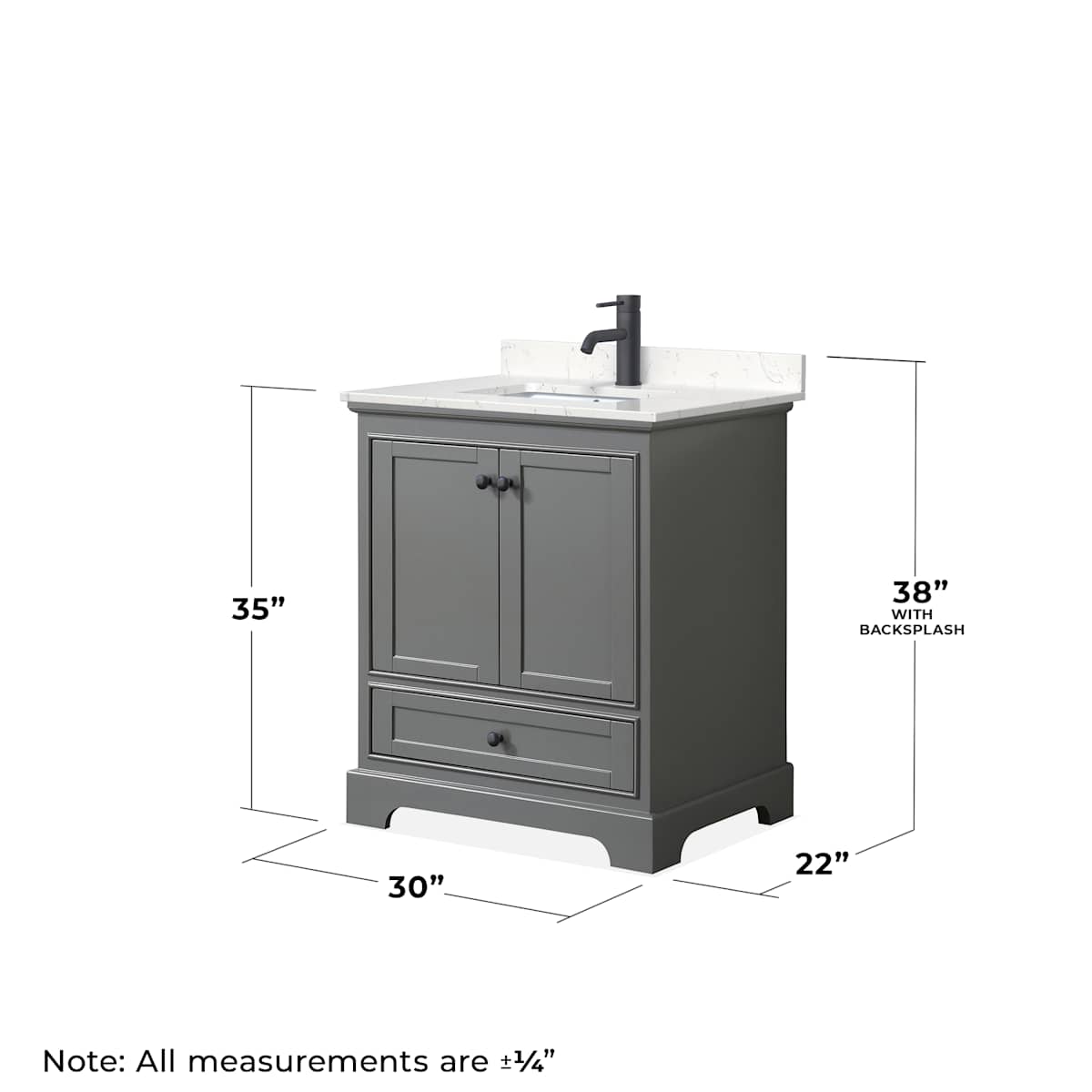 Deborah 30" Free Standing Single Basin Vanity Set with Cultured Marble Vanity Top and Framed Mirror