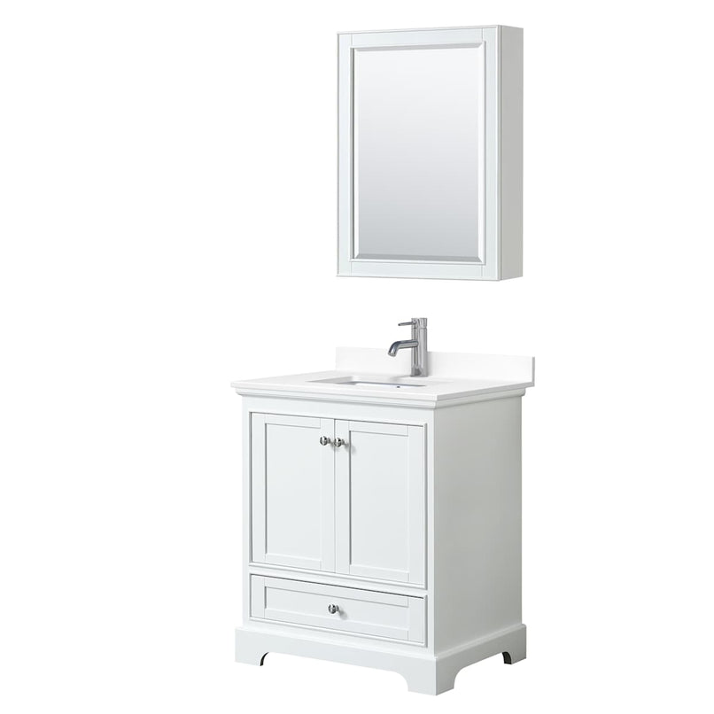 Deborah 30" Free Standing Single Basin Vanity Set with Cultured Marble Vanity Top and Framed Mirror - image 10