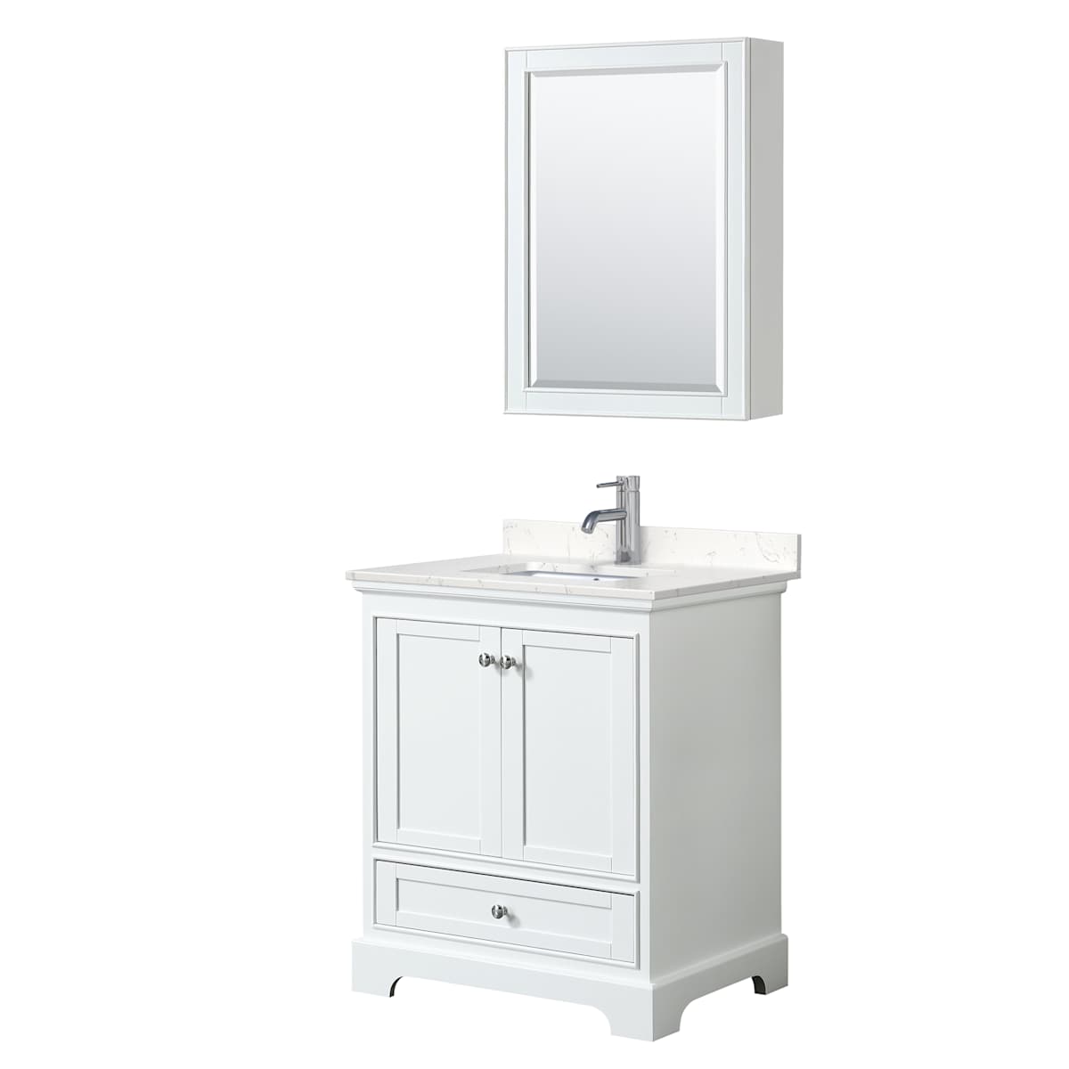 Deborah 30" Free Standing Single Basin Vanity Set with Cultured Marble Vanity Top and Framed Mirror - image 11