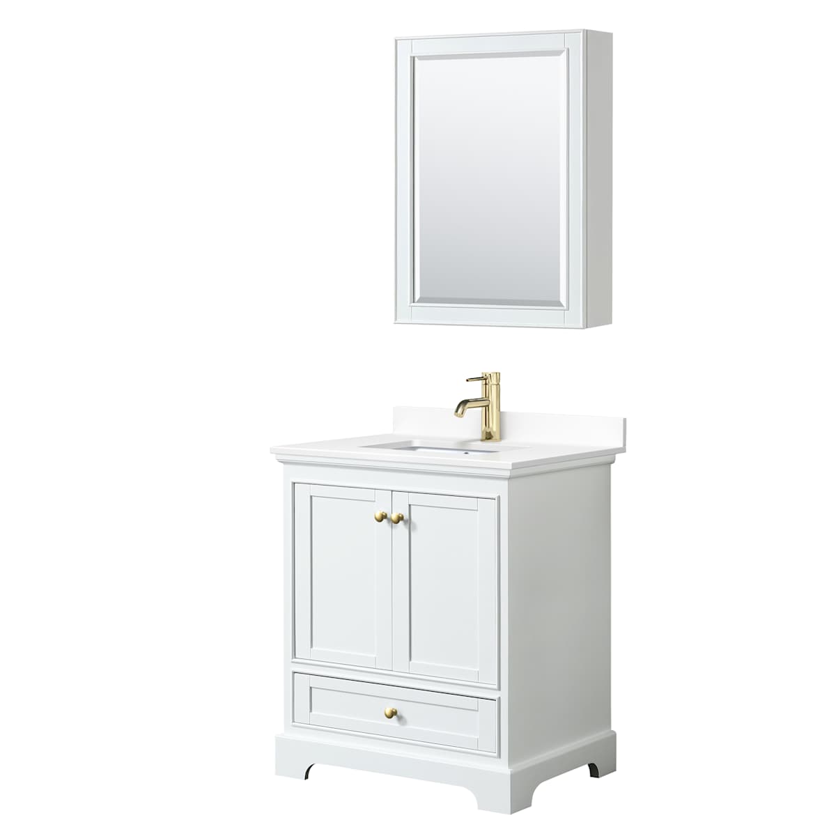 Deborah 30" Free Standing Single Basin Vanity Set with Cultured Marble Vanity Top and Framed Mirror - image 12