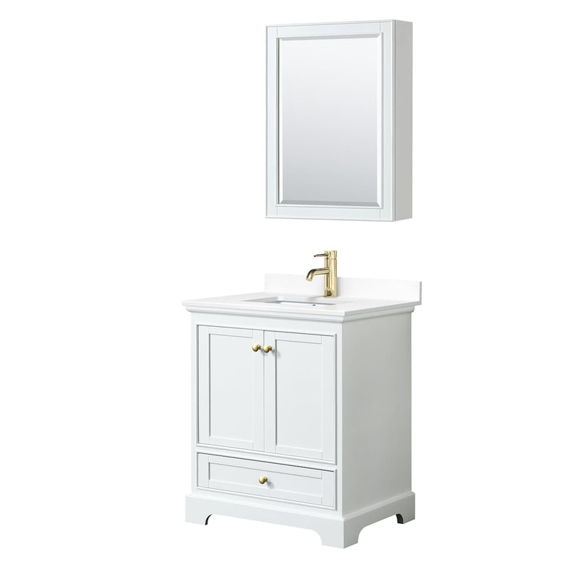 Deborah 30" Free Standing Single Basin Vanity Set with Cultured Marble Vanity Top and Framed Mirror - image 12