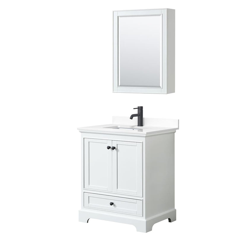 Deborah 30" Free Standing Single Basin Vanity Set with Cultured Marble Vanity Top and Framed Mirror - image 14