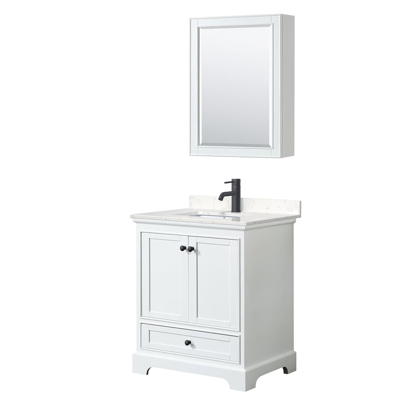 Deborah 30" Free Standing Single Basin Vanity Set with Cultured Marble Vanity Top and Framed Mirror - image 15