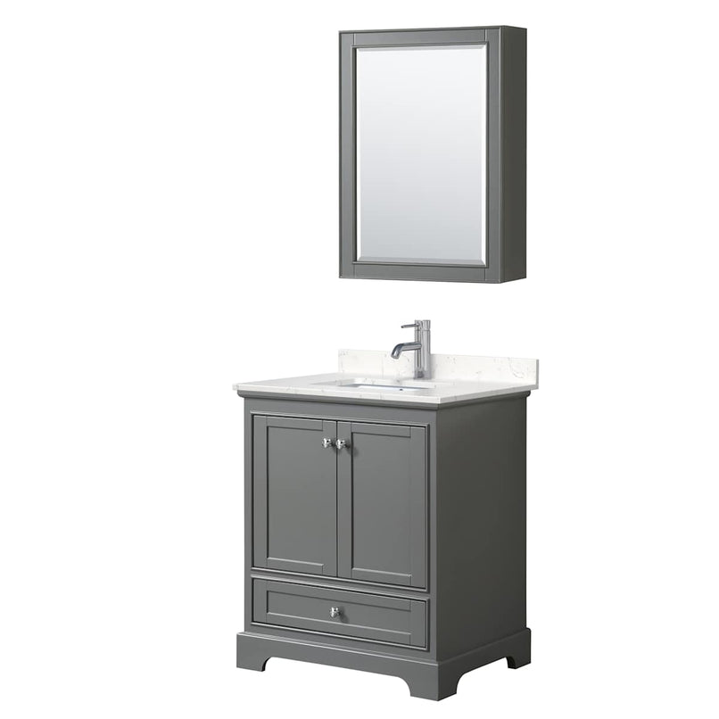 Deborah 30" Free Standing Single Basin Vanity Set with Cultured Marble Vanity Top and Framed Mirror - image 16