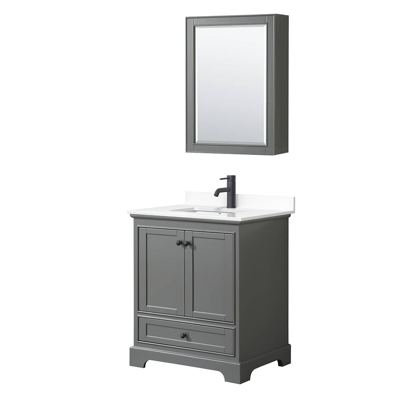 Deborah 30" Free Standing Single Basin Vanity Set with Cultured Marble Vanity Top and Framed Mirror - image 17
