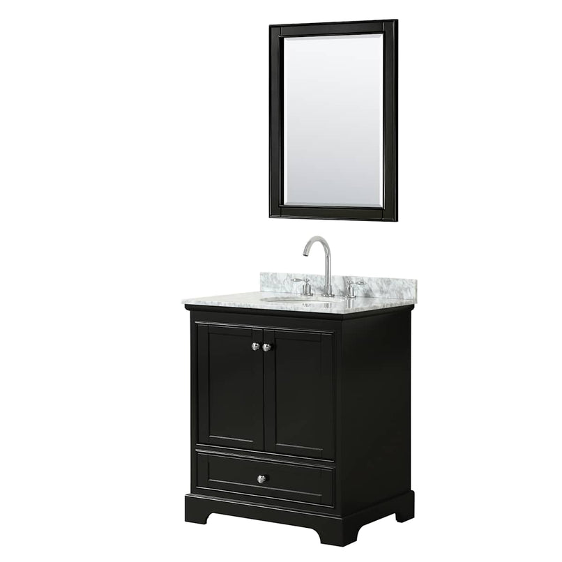 Deborah 30" Free Standing Single Vanity Set with Wood Cabinet, Marble Vanity Top, and Framed Mirror - image 12