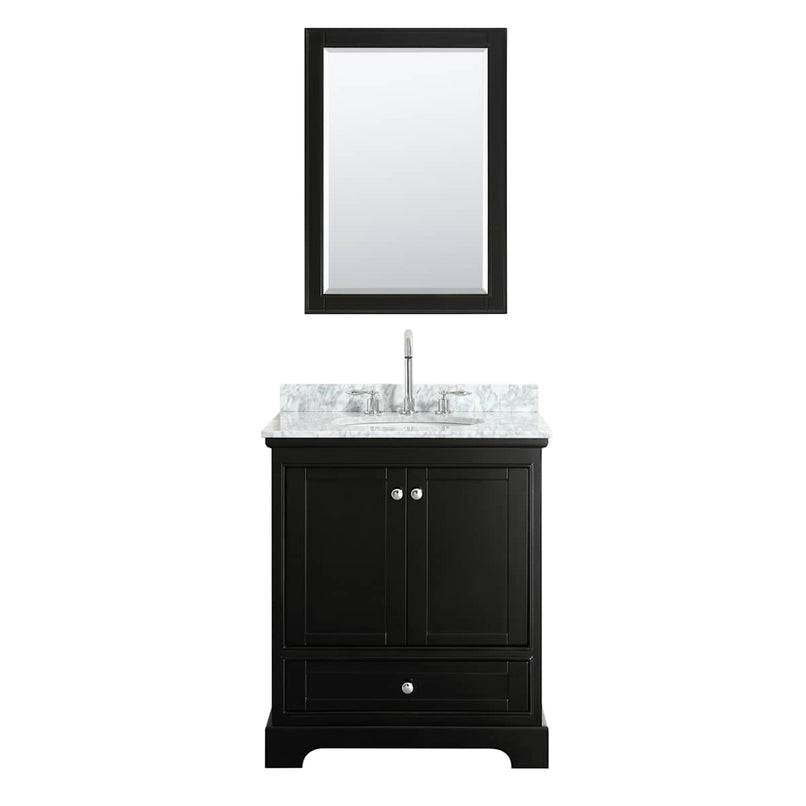 Deborah 30" Free Standing Single Vanity Set with Wood Cabinet, Marble Vanity Top, and Framed Mirror - image 14