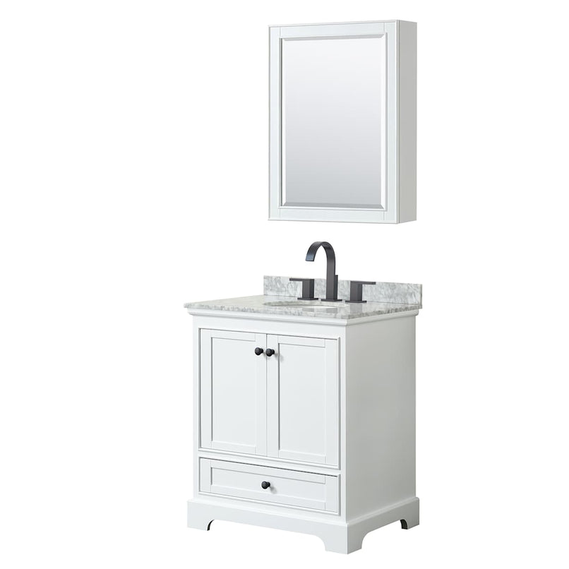 Deborah 30" Free Standing Single Vanity Set with Wood Cabinet, Marble Vanity Top, and Medicine Cabinet - image 12