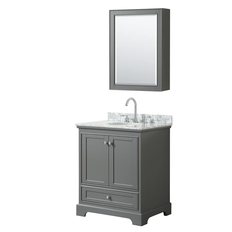 Deborah 30" Free Standing Single Vanity Set with Wood Cabinet, Marble Vanity Top, and Medicine Cabinet - image 14