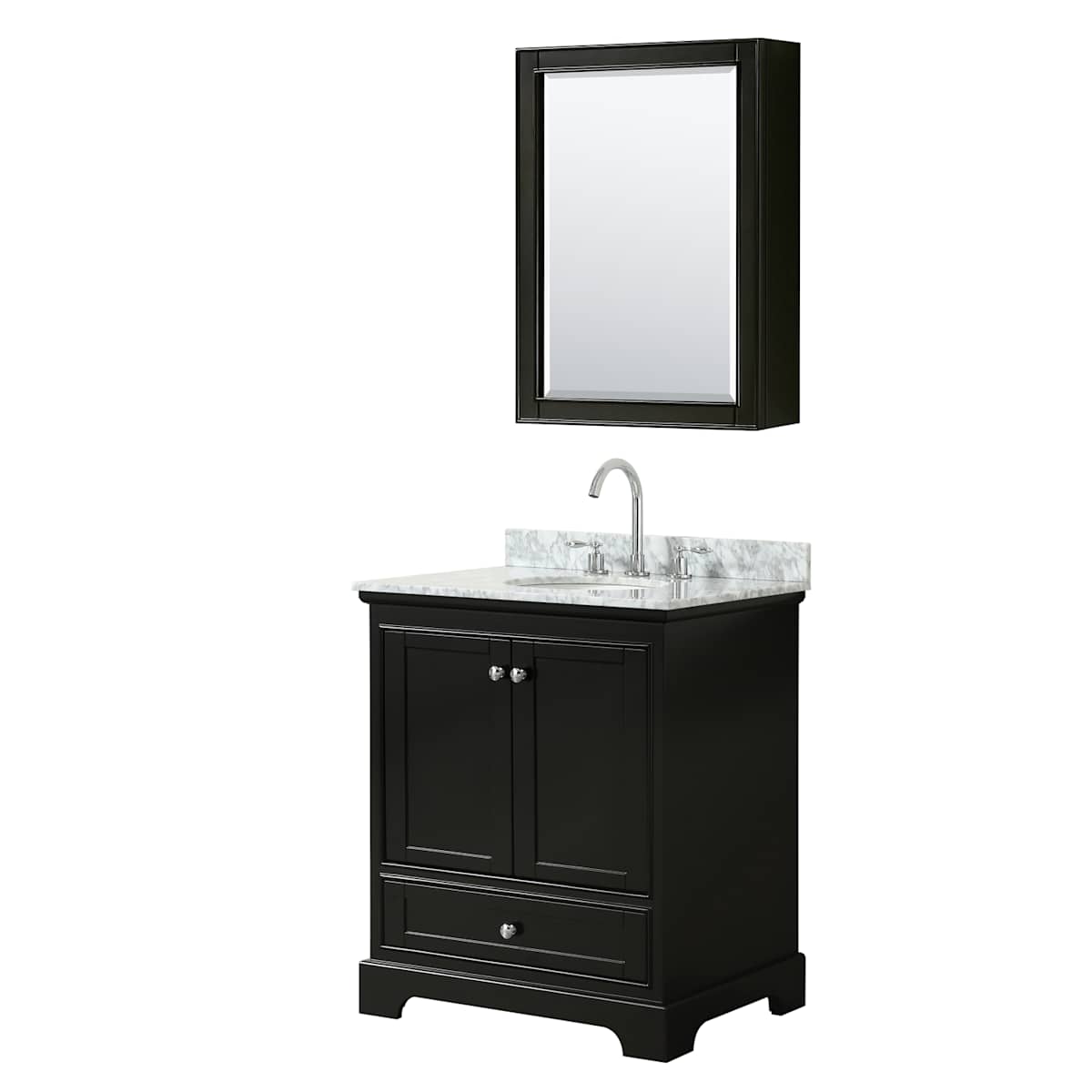 Deborah 30" Free Standing Single Vanity Set with Wood Cabinet, Marble Vanity Top, and Medicine Cabinet - image 16