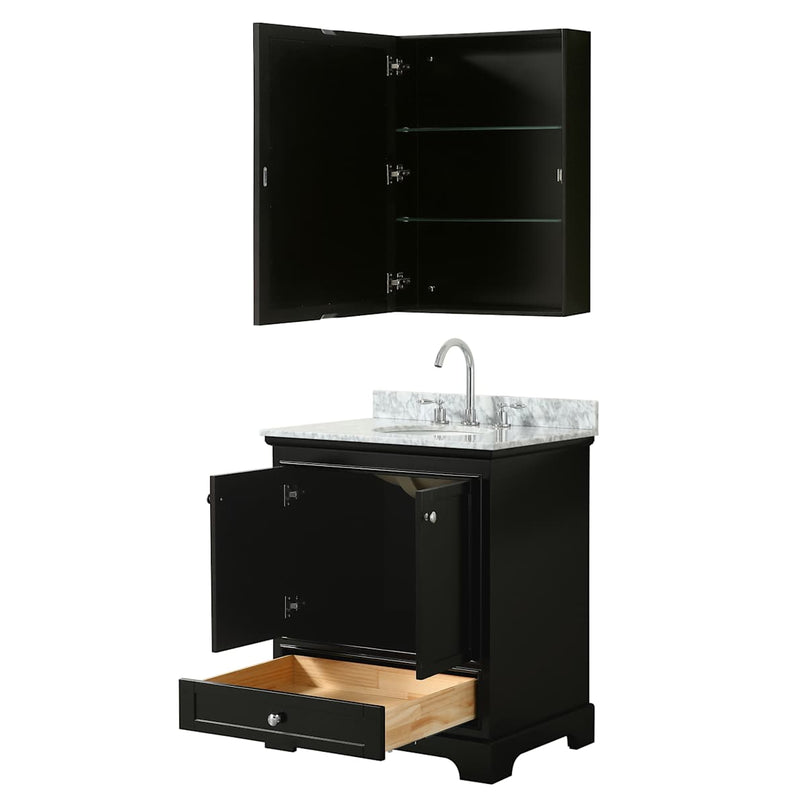 Deborah 30" Free Standing Single Vanity Set with Wood Cabinet, Marble Vanity Top, and Medicine Cabinet - image 19