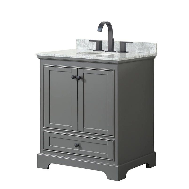 Deborah 30" Free Standing Single Vanity Set with Wood Cabinet and Marble Vanity Top - image 2