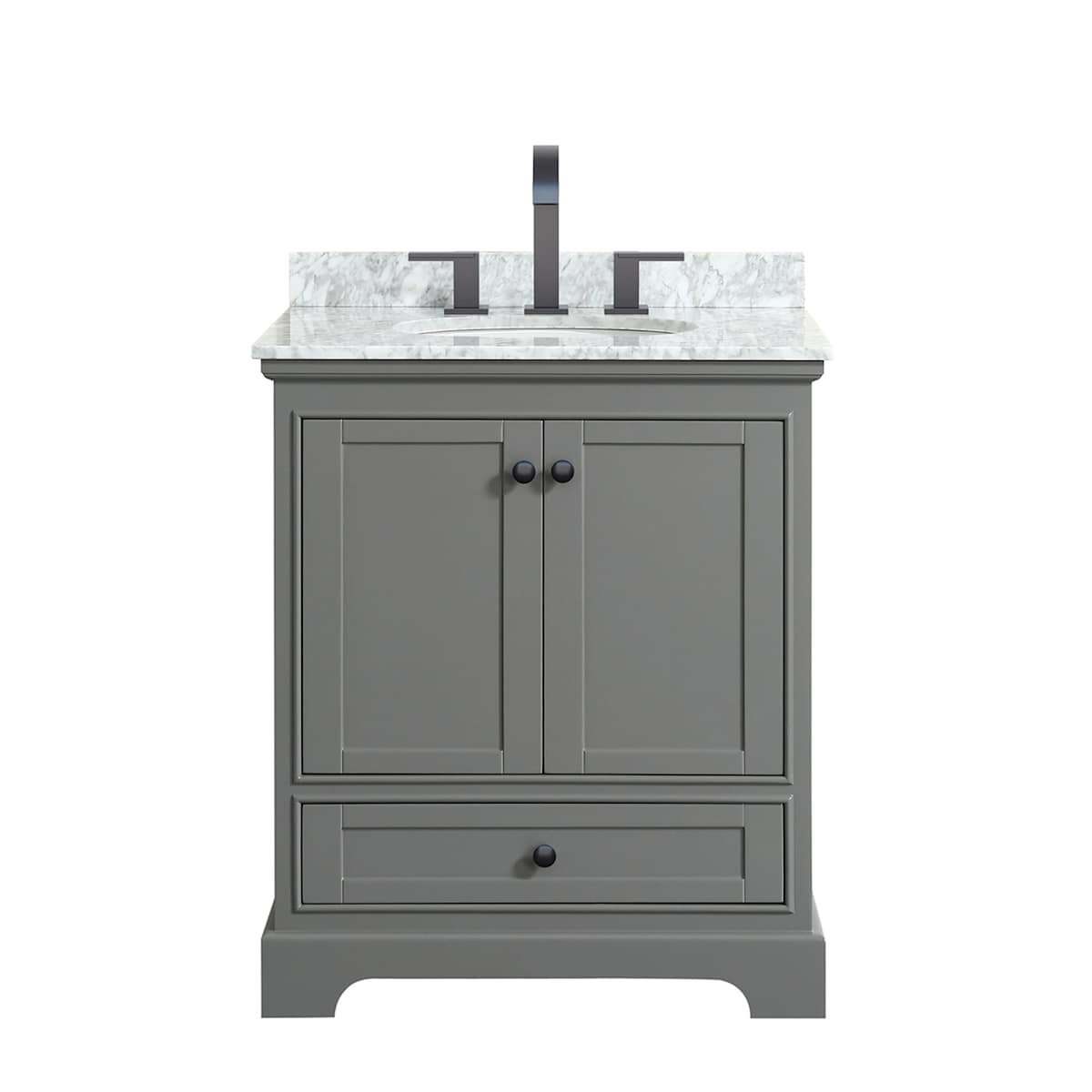 Deborah 30" Free Standing Single Vanity Set with Wood Cabinet and Marble Vanity Top