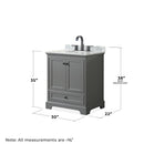 Deborah 30" Free Standing Single Vanity Set with Wood Cabinet and Marble Vanity Top - image 5