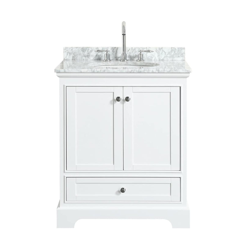 Deborah 30" Free Standing Single Vanity Set with Wood Cabinet and Marble Vanity Top - image 7