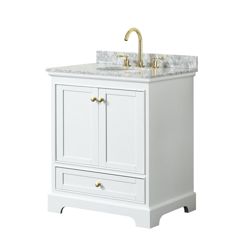 Deborah 30" Free Standing Single Vanity Set with Wood Cabinet and Marble Vanity Top - image 9