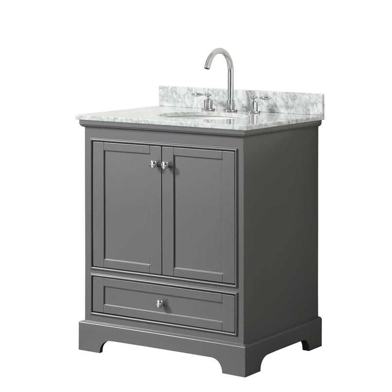 Deborah 30" Free Standing Single Vanity Set with Wood Cabinet and Marble Vanity Top - image 13