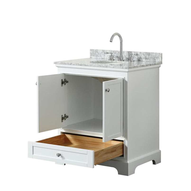 Deborah 30" Free Standing Single Vanity Set with Wood Cabinet and Marble Vanity Top - image 17