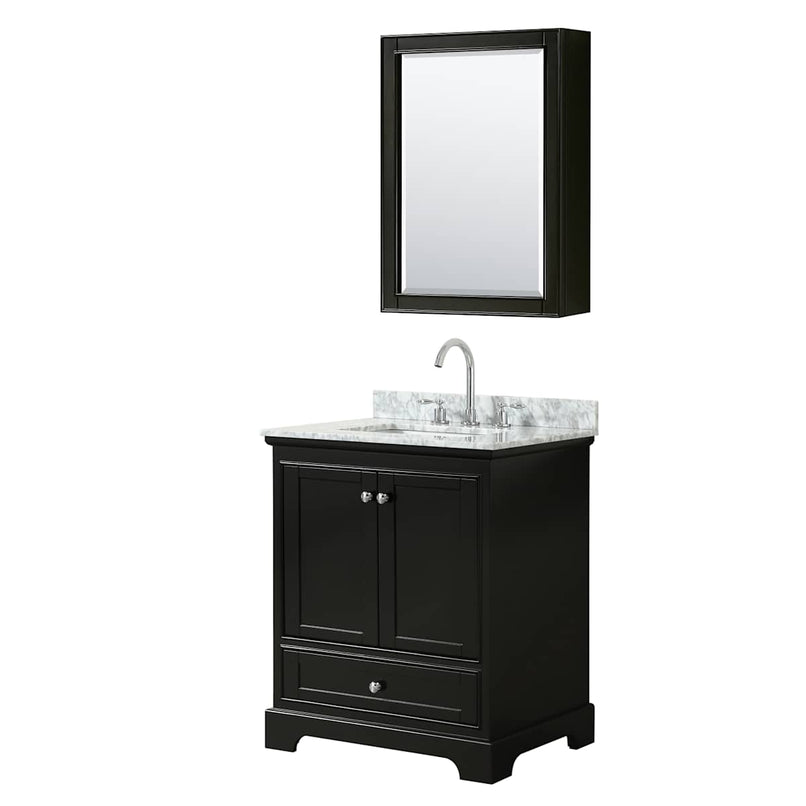 Deborah 30" Free Standing Single Vanity Set with Wood Cabinet, Marble Vanity Top, and Medicine Cabinet - image 17