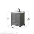 Deborah 30" Free Standing Single Vanity Set with Wood Cabinet and Marble Vanity Top - image 5