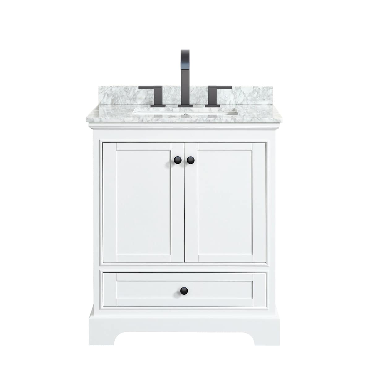 Deborah 30" Free Standing Single Vanity Set with Wood Cabinet and Marble Vanity Top