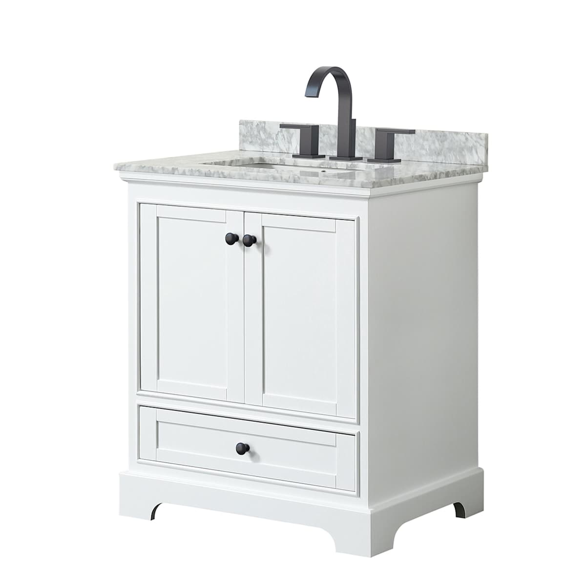 Deborah 30" Free Standing Single Vanity Set with Wood Cabinet and Marble Vanity Top