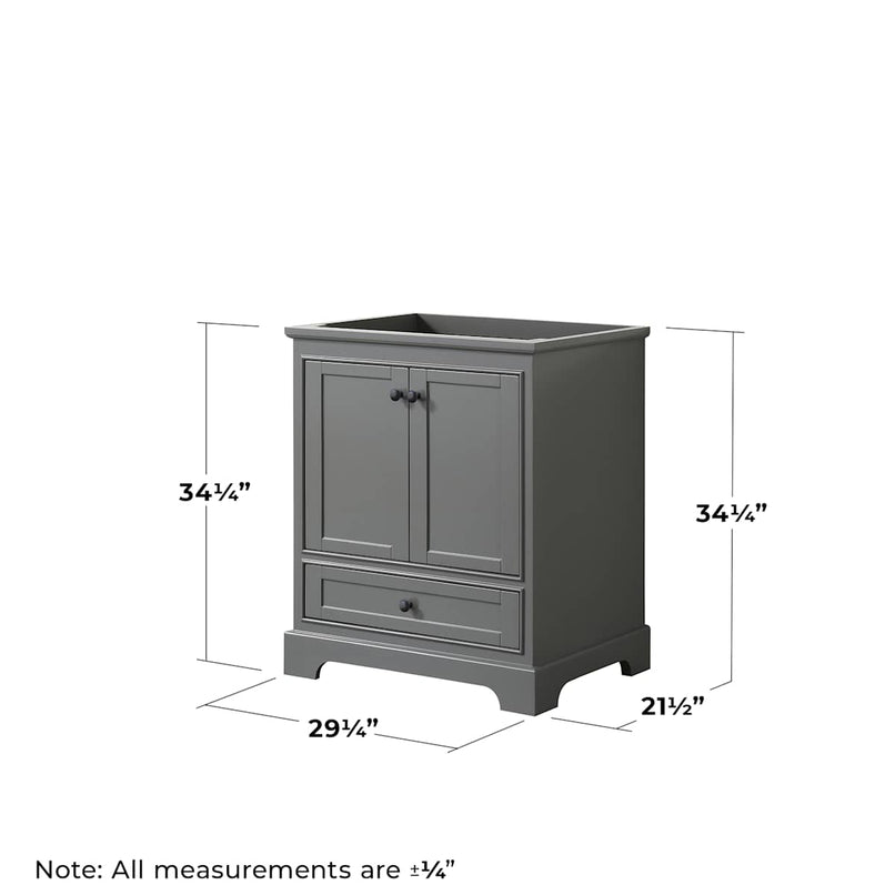 Deborah 29-1/4" Free Standing Single Wood Vanity Cabinet Only with Mirror - Less Vanity Top - image 6