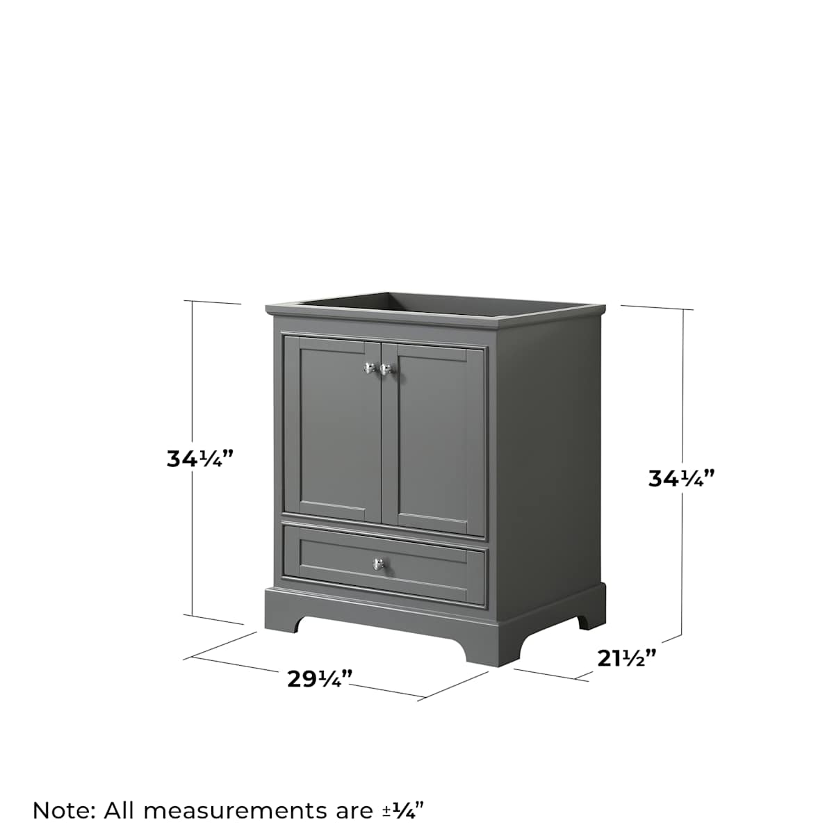 Deborah 29-1/4" Free Standing Single Wood Vanity Cabinet Only with Mirror - Less Vanity Top - image 11