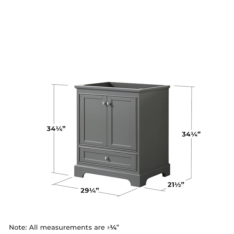 Deborah 29-1/4" Free Standing Single Wood Vanity Cabinet Only with Mirror - Less Vanity Top - image 11