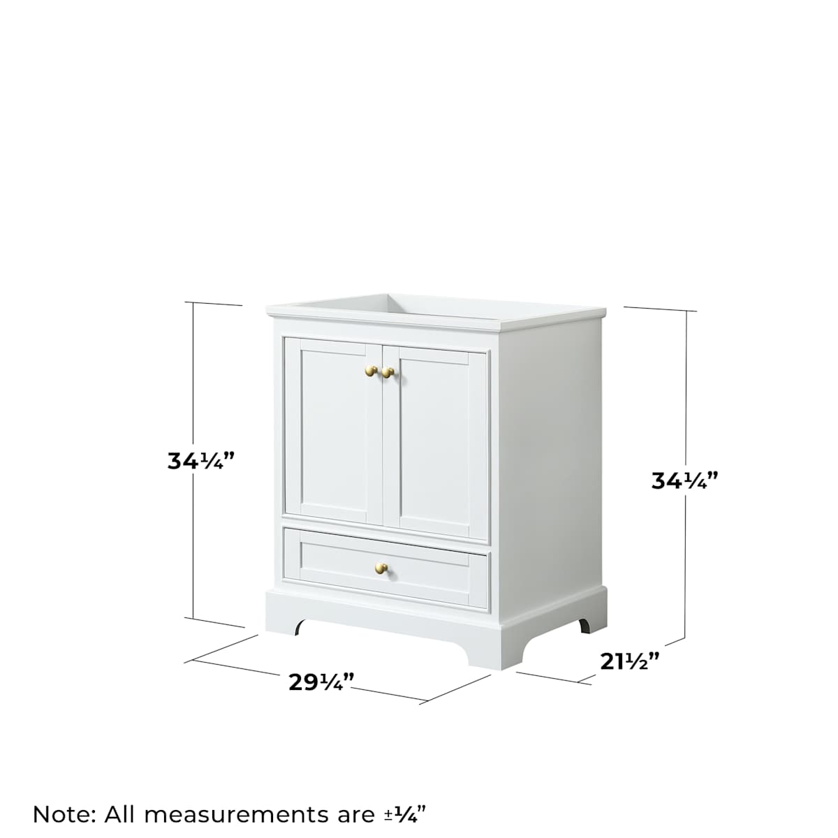 Deborah 29-1/4" Free Standing Single Wood Vanity Cabinet Only with Mirror - Less Vanity Top