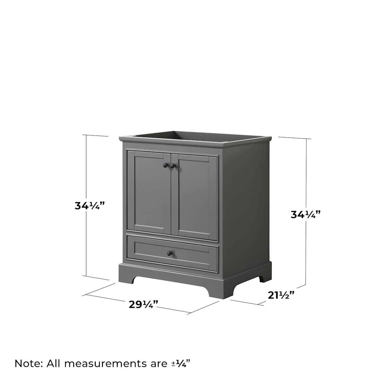 Deborah 29-1/4" Free Standing Single Wood Vanity Cabinet Only with Mirror - Less Vanity Top - image 7