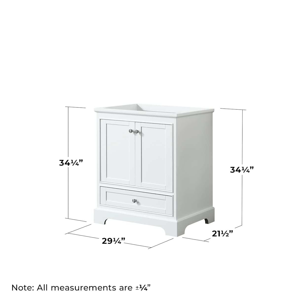 Deborah 29-1/4" Free Standing Single Wood Vanity Cabinet Only with Mirror - Less Vanity Top
